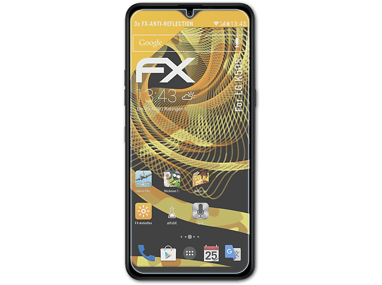 ATFOLIX LG K50S) Displayschutz(für 3x FX-Antireflex