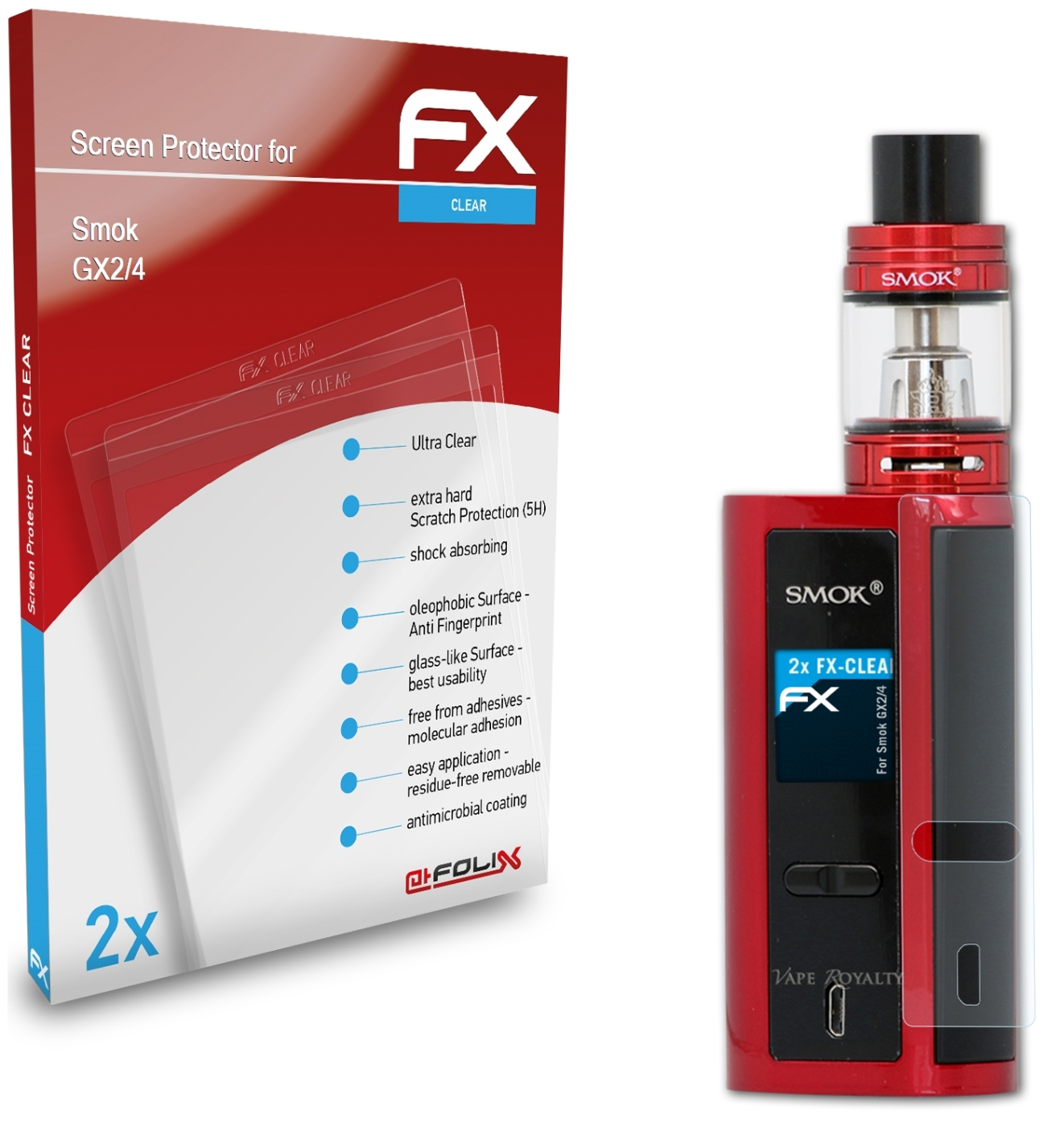 GX2/4) FX-Clear Smok ATFOLIX Displayschutz(für 2x