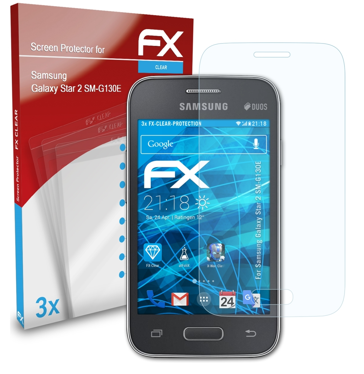 ATFOLIX (SM-G130E)) Samsung 2 Displayschutz(für Star 3x Galaxy FX-Clear