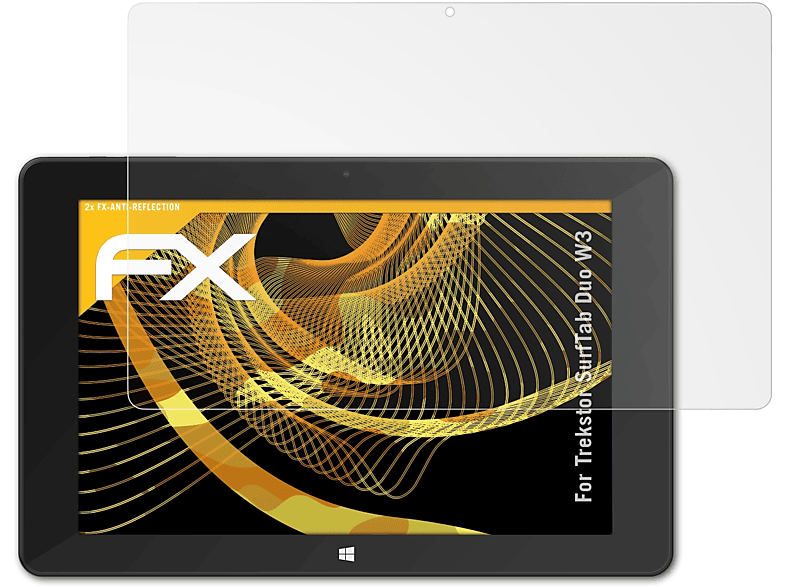 ATFOLIX 2x FX-Antireflex W3) Duo Displayschutz(für SurfTab Trekstor