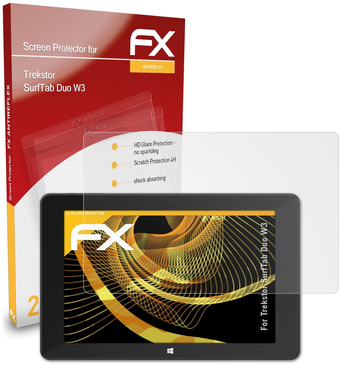 ATFOLIX 2x FX-Antireflex Displayschutz(für Trekstor SurfTab Duo W3)