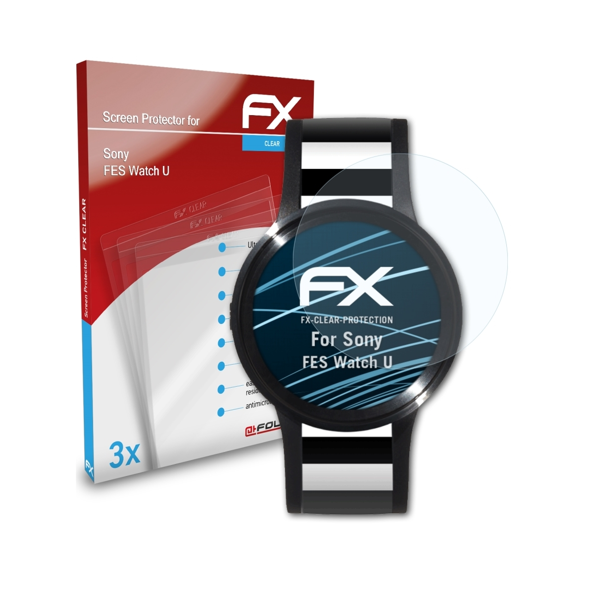 ATFOLIX 3x FX-Clear Displayschutz(für Watch FES U) Sony