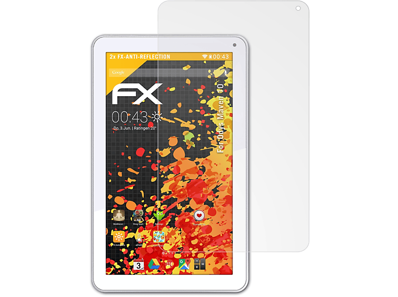 ATFOLIX 2x FX-Antireflex Displayschutz(für Odys Maven 10)