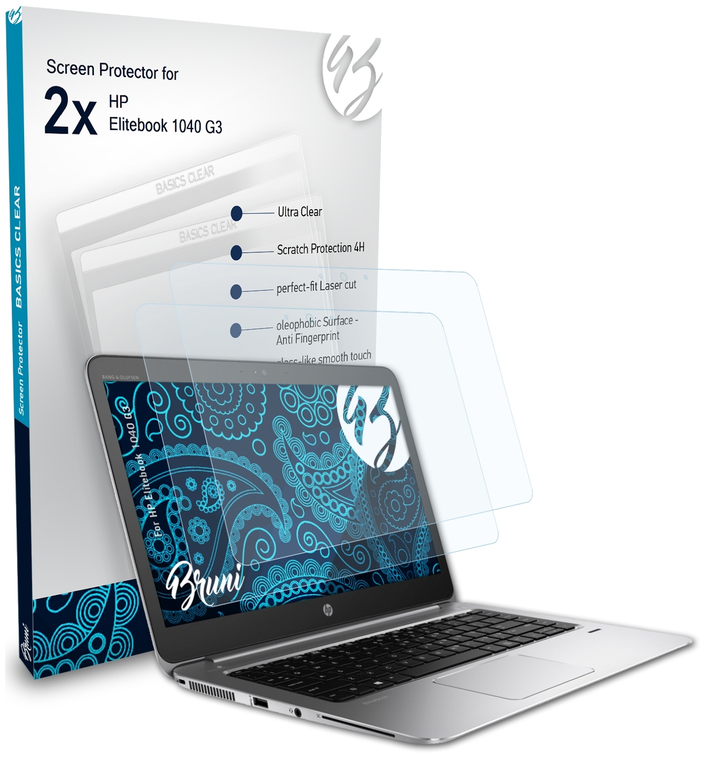 HP G3) 2x 1040 Schutzfolie(für BRUNI Basics-Clear Elitebook
