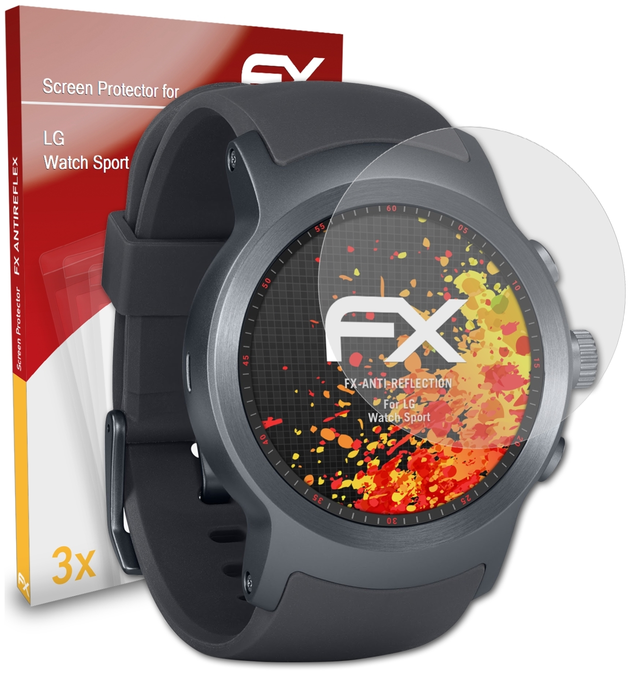 ATFOLIX 3x FX-Antireflex Displayschutz(für LG Watch Sport)