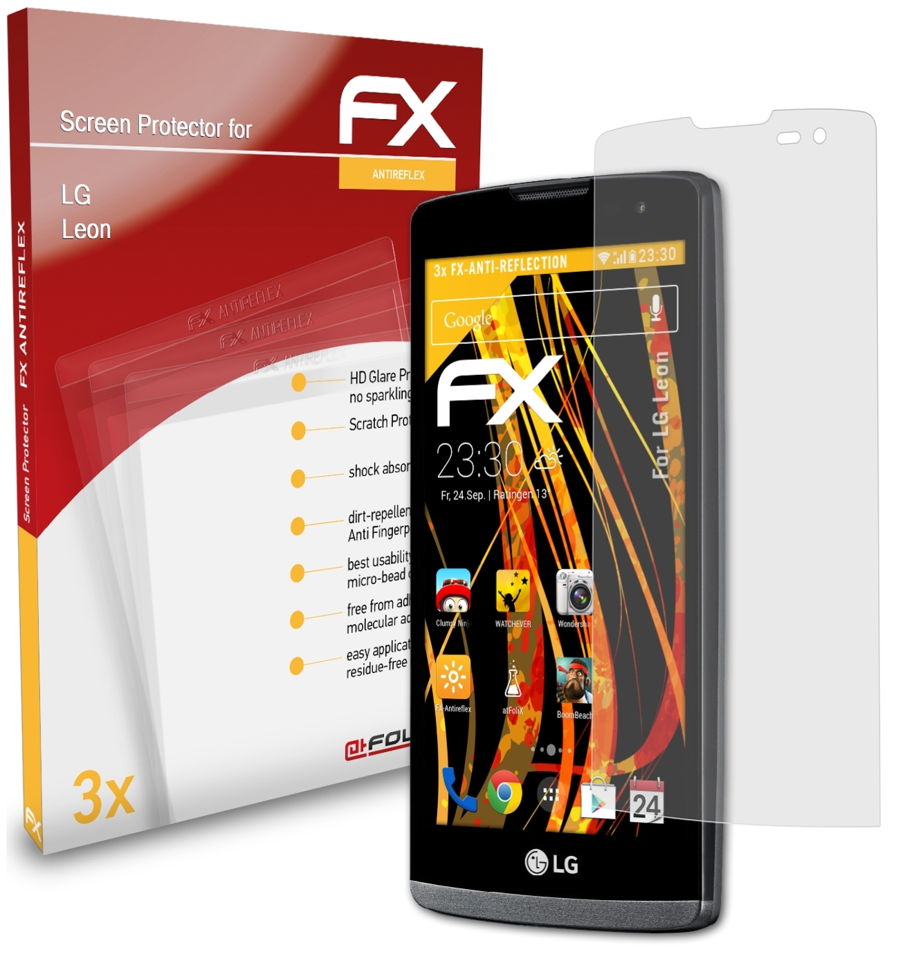 Displayschutz(für Leon) ATFOLIX FX-Antireflex 3x LG