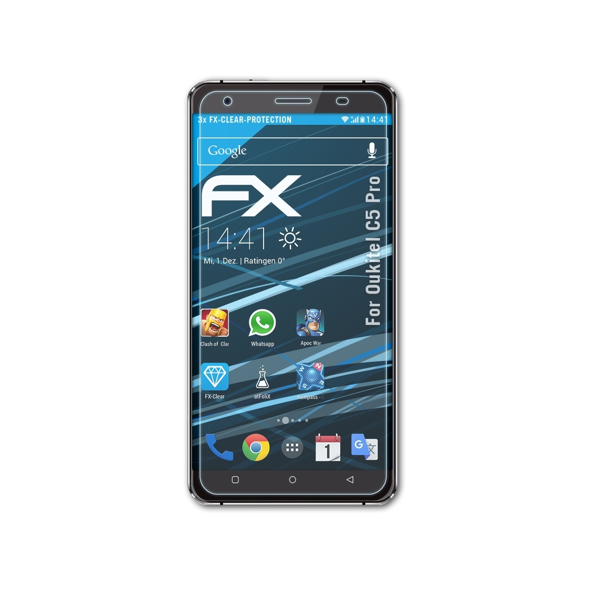 ATFOLIX 3x FX-Clear Displayschutz(für Oukitel C5 Pro)