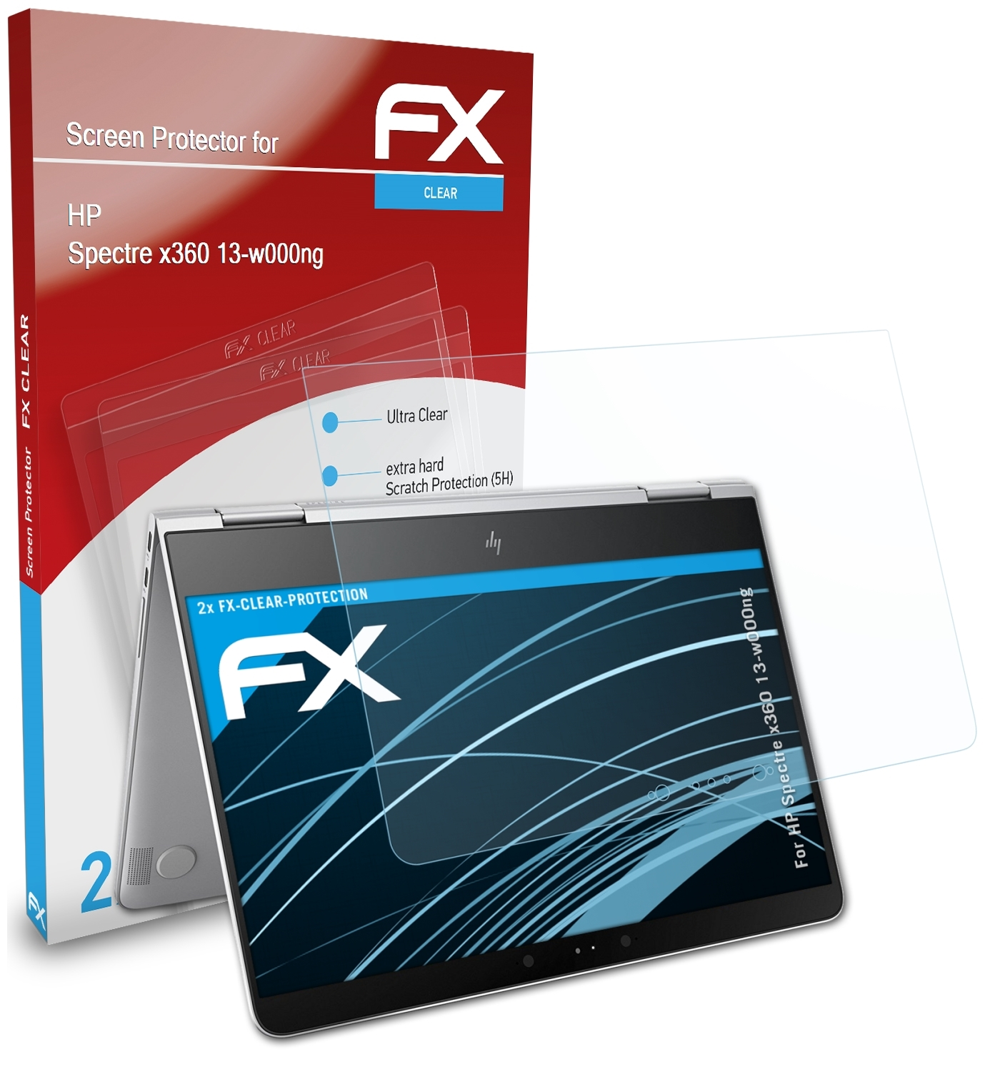 ATFOLIX 2x FX-Clear Displayschutz(für x360 13-w000ng) HP Spectre