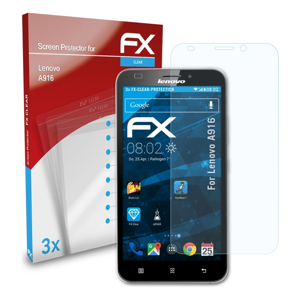 FX-Clear 3x Lenovo ATFOLIX A916) Displayschutz(für