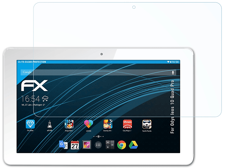 ATFOLIX 2x FX-Clear Displayschutz(für Odys Ieos 10 Quad Pro)