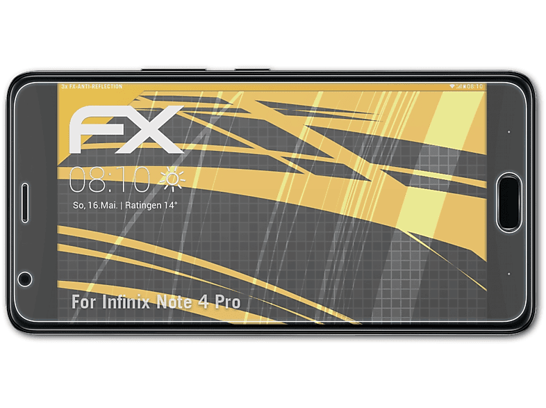 ATFOLIX 3x FX-Antireflex Displayschutz(für Infinix Note 4 Pro)
