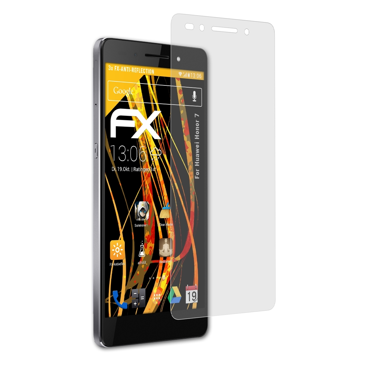 ATFOLIX 3x FX-Antireflex Huawei Displayschutz(für 7) Honor