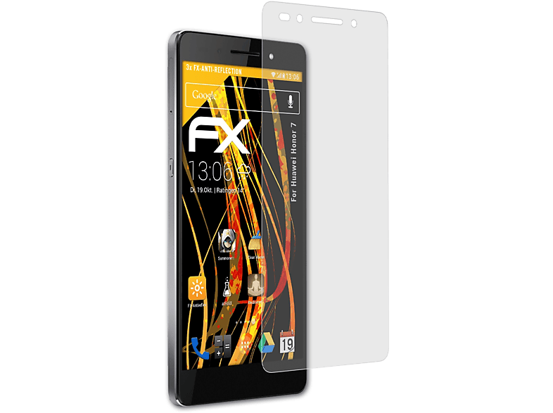 ATFOLIX 3x FX-Antireflex Displayschutz(für Huawei 7) Honor
