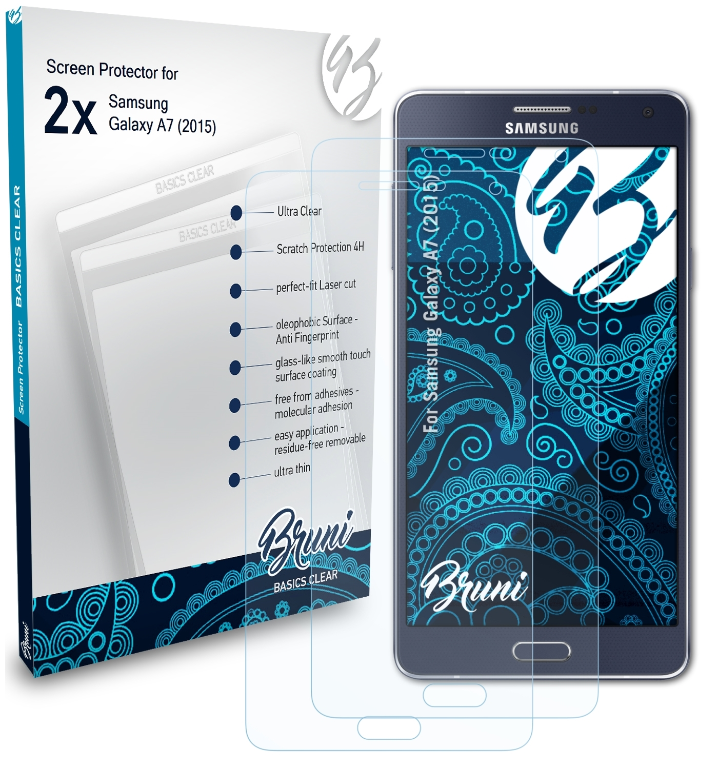 A7 Galaxy BRUNI (2015)) Schutzfolie(für Basics-Clear 2x Samsung