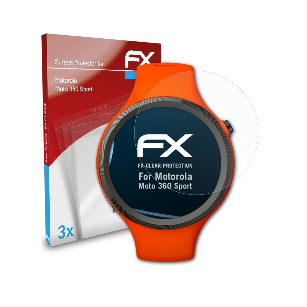 ATFOLIX 3x FX-Clear Motorola Sport) 360 Displayschutz(für Moto