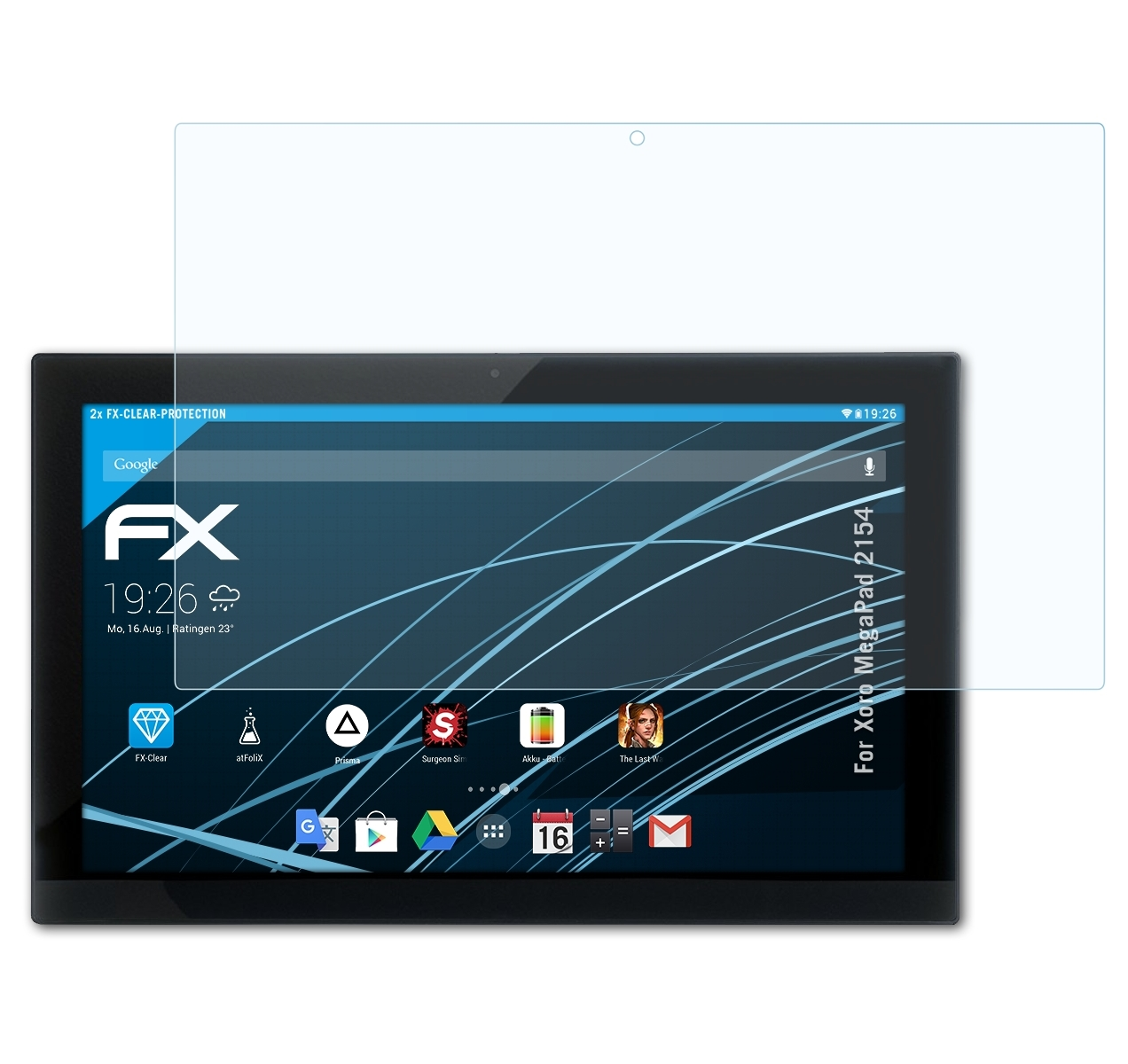 ATFOLIX 2x FX-Clear Displayschutz(für Xoro MegaPad 2154)