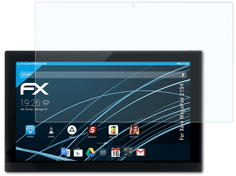 2x MegaPad FX-Clear 2154) Xoro Displayschutz(für ATFOLIX