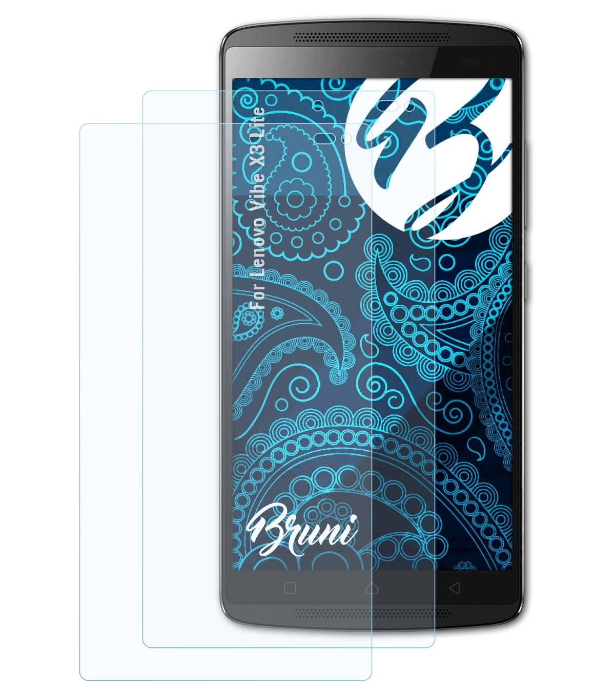 BRUNI 2x X3 Schutzfolie(für Lenovo Lite) Vibe Basics-Clear