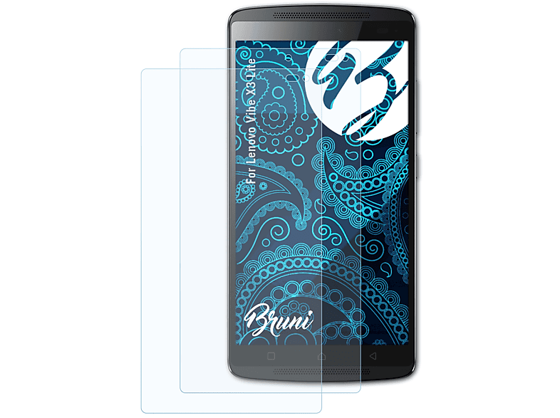 BRUNI 2x Basics-Clear Schutzfolie(für Lenovo Vibe X3 Lite)