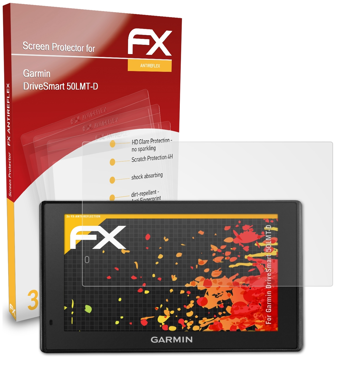 50LMT-D) Displayschutz(für ATFOLIX FX-Antireflex Garmin DriveSmart 3x