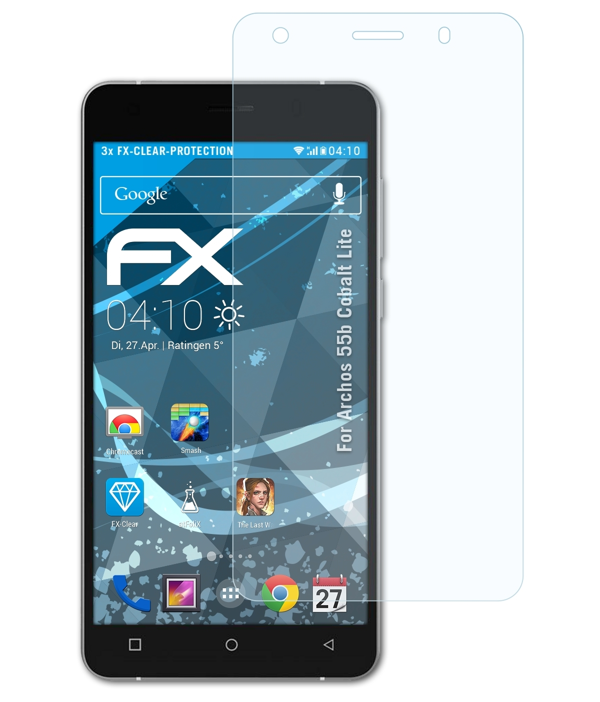 ATFOLIX Cobalt Lite) 3x FX-Clear Archos Displayschutz(für 55b