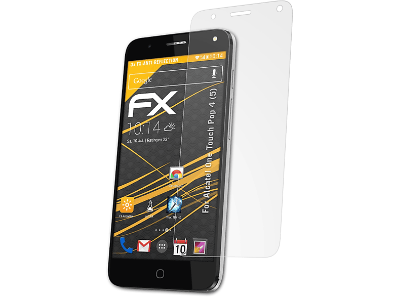 ATFOLIX 3x FX-Antireflex Displayschutz(für Alcatel One Touch Pop 4 (5))
