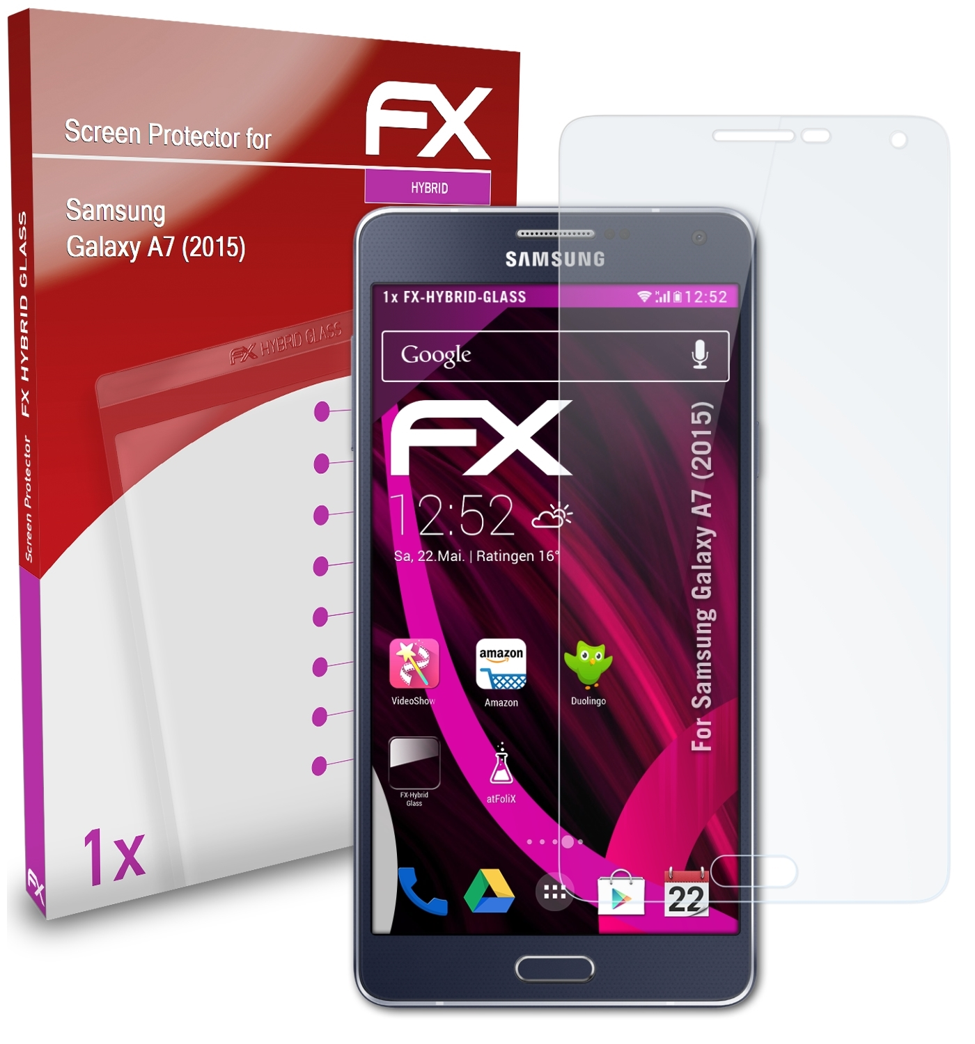 ATFOLIX FX-Hybrid-Glass (2015)) Galaxy Schutzglas(für A7 Samsung