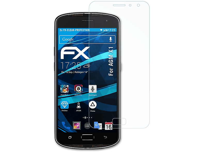 ATFOLIX 3x FX-Clear Displayschutz(für AGM X1)