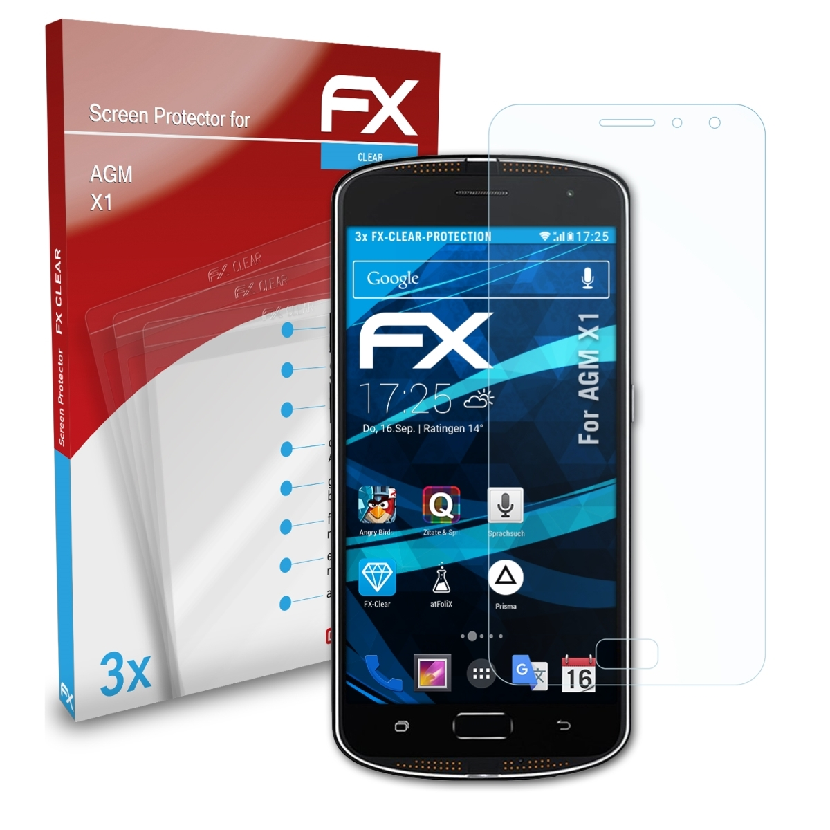 AGM X1) FX-Clear Displayschutz(für 3x ATFOLIX