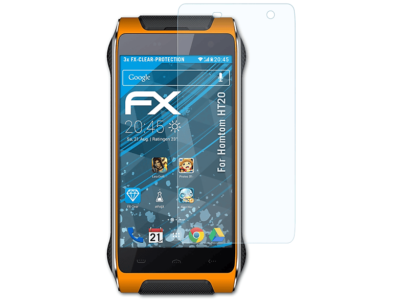 ATFOLIX 3x Displayschutz(für HT20) FX-Clear Homtom