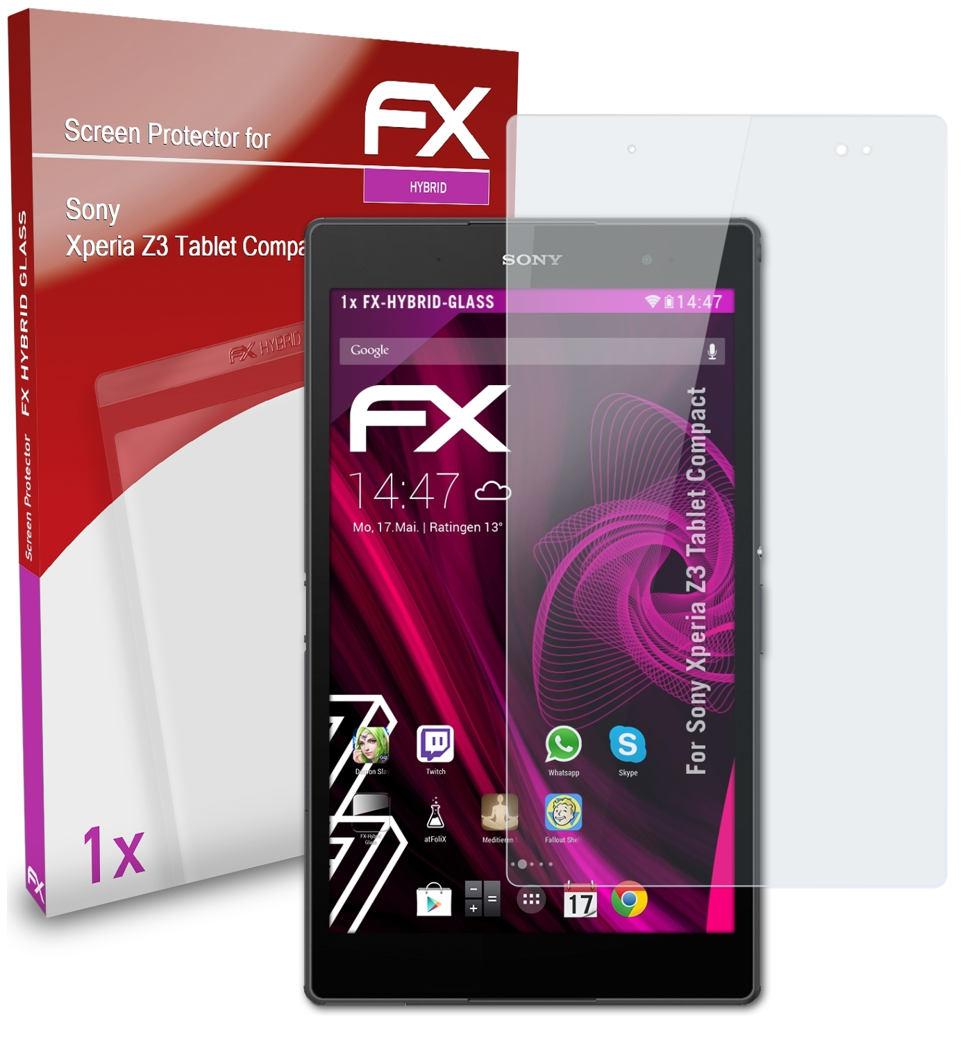 Tablet Compact) ATFOLIX Z3 Sony Schutzglas(für FX-Hybrid-Glass Xperia