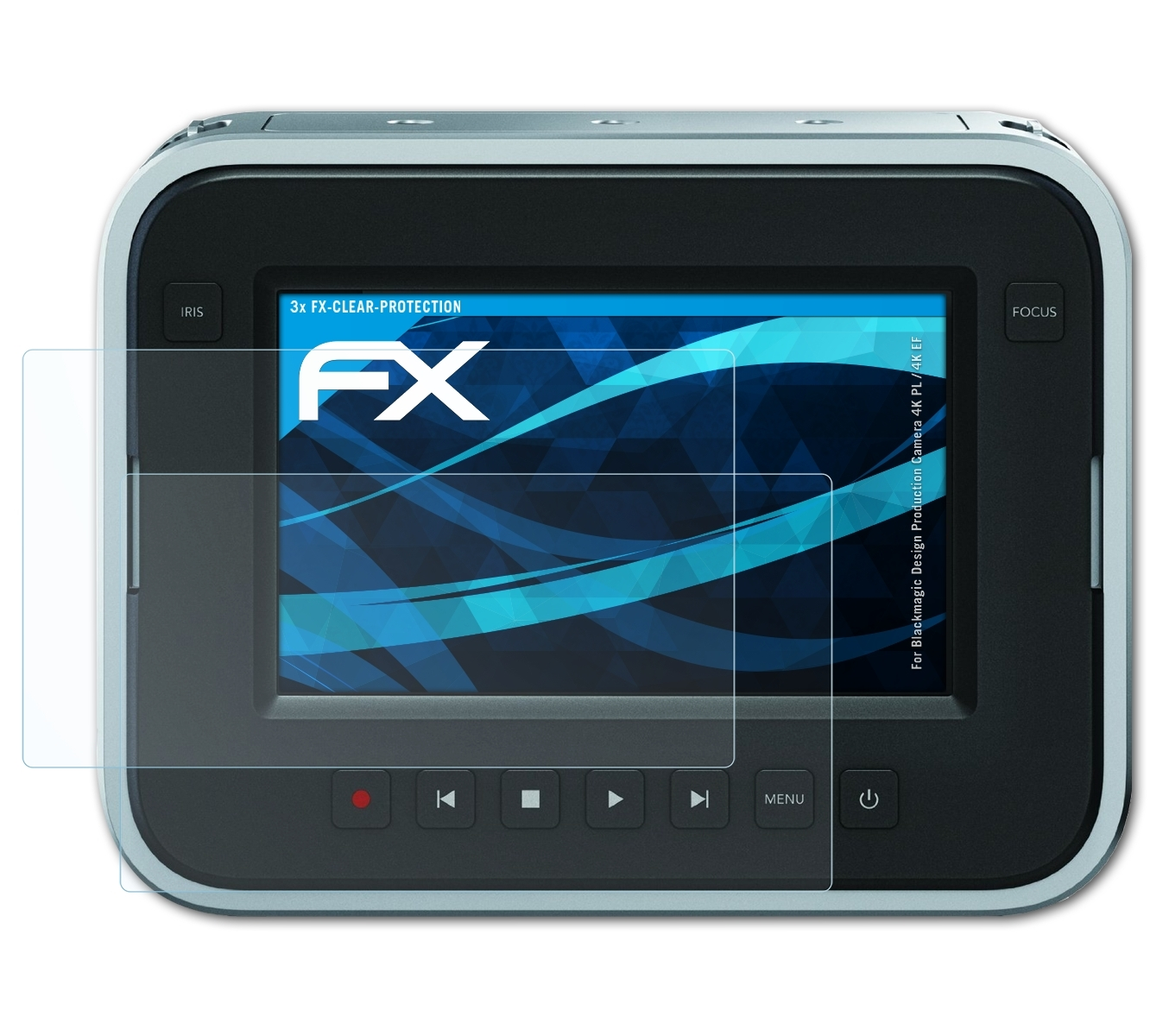 ATFOLIX 3x 4K Blackmagic Production Displayschutz(für PL / Camera Design (4K FX-Clear EF))