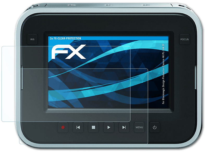 ATFOLIX 3x 4K Blackmagic Production Displayschutz(für PL / Camera Design (4K FX-Clear EF))