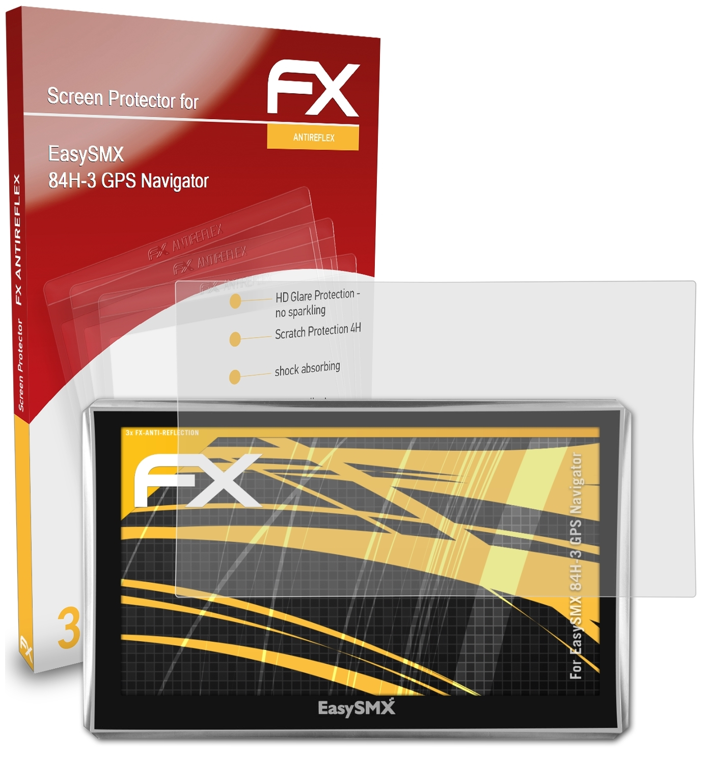 Displayschutz(für 3x ATFOLIX EasySMX FX-Antireflex GPS Navigator) 84H-3