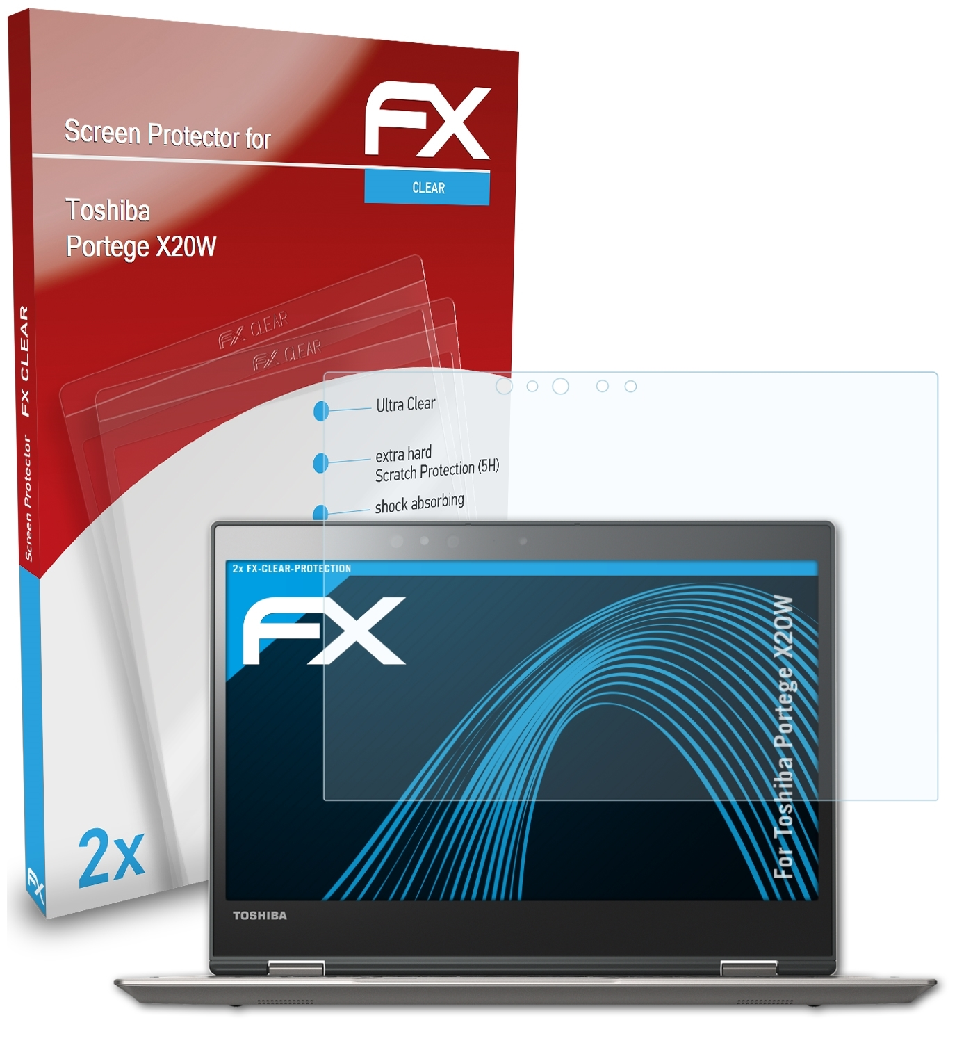 Displayschutz(für 2x Toshiba FX-Clear ATFOLIX Portege X20W)