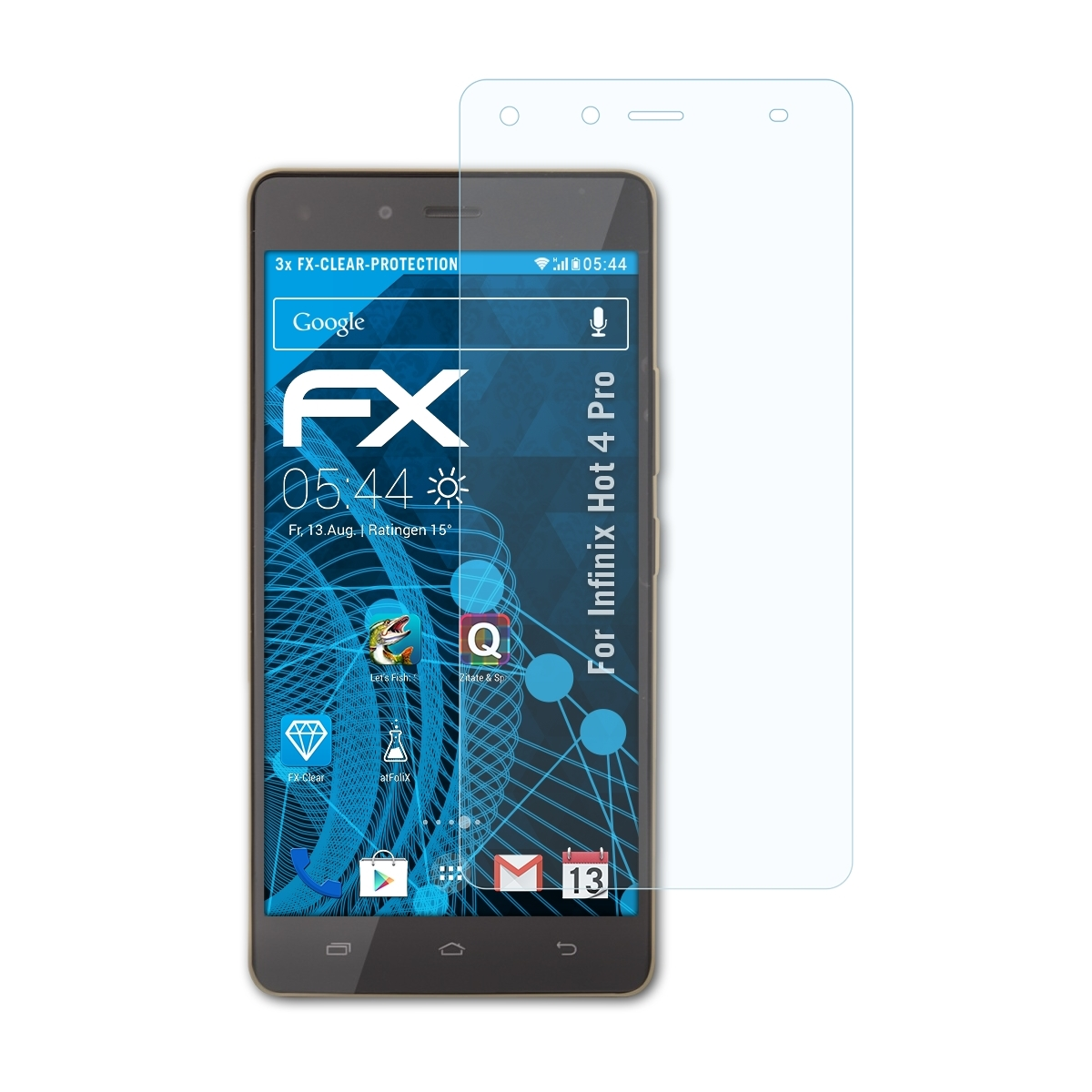 Infinix Hot ATFOLIX 4 Pro) FX-Clear Displayschutz(für 3x
