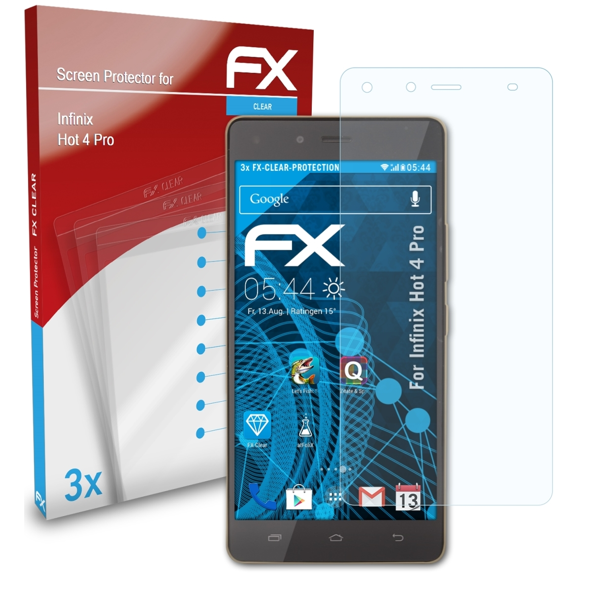 Displayschutz(für 4 3x Infinix Pro) FX-Clear ATFOLIX Hot