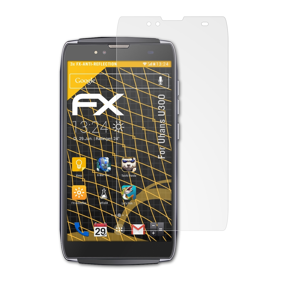 ATFOLIX 3x FX-Antireflex Displayschutz(für Uhans U300)