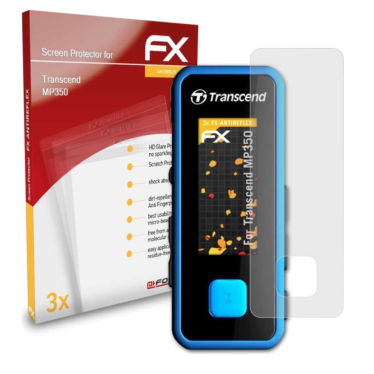 ATFOLIX FX-Antireflex Transcend 3x Displayschutz(für MP350)