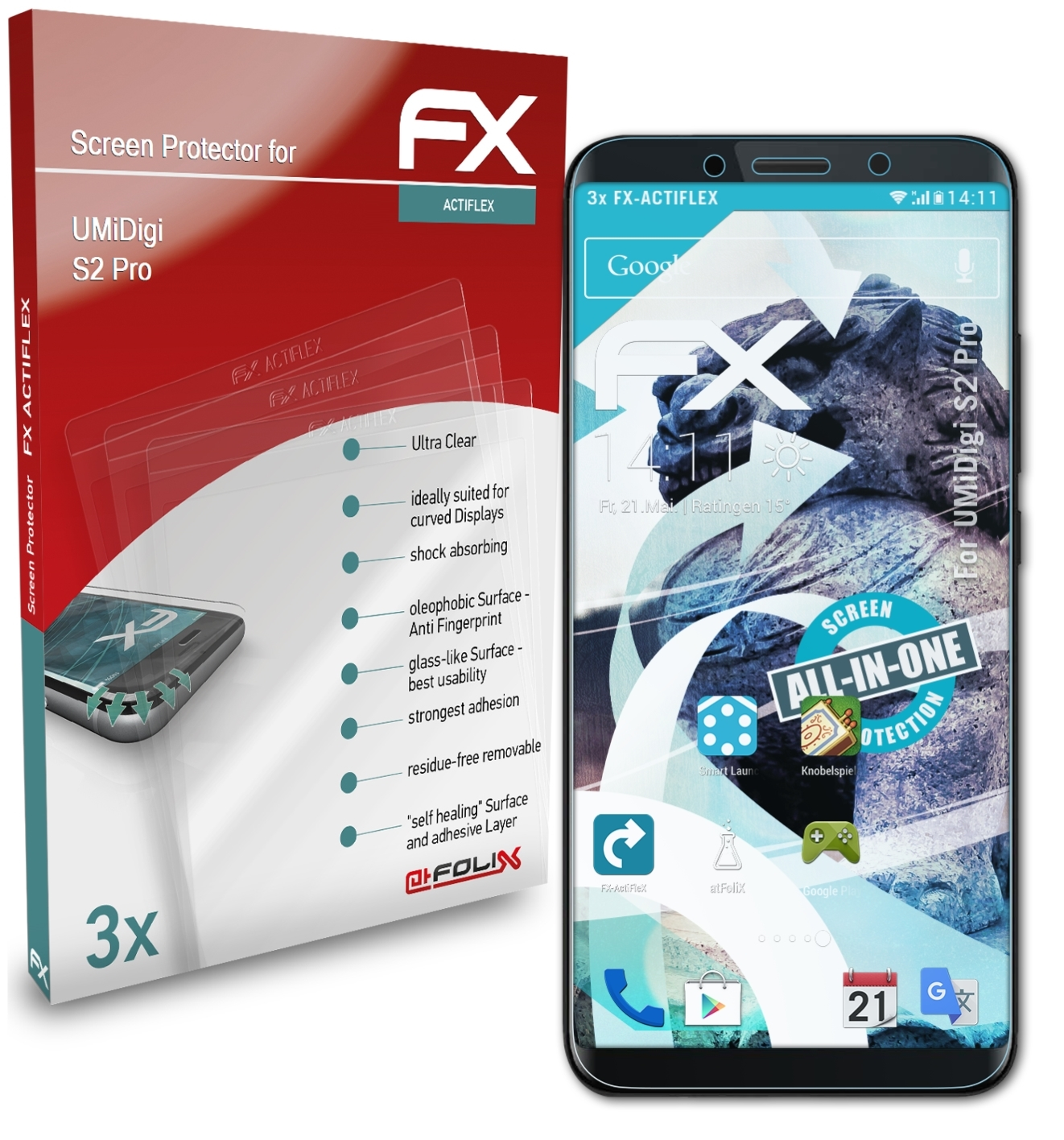 ATFOLIX 3x FX-ActiFleX Displayschutz(für UMiDigi Pro) S2