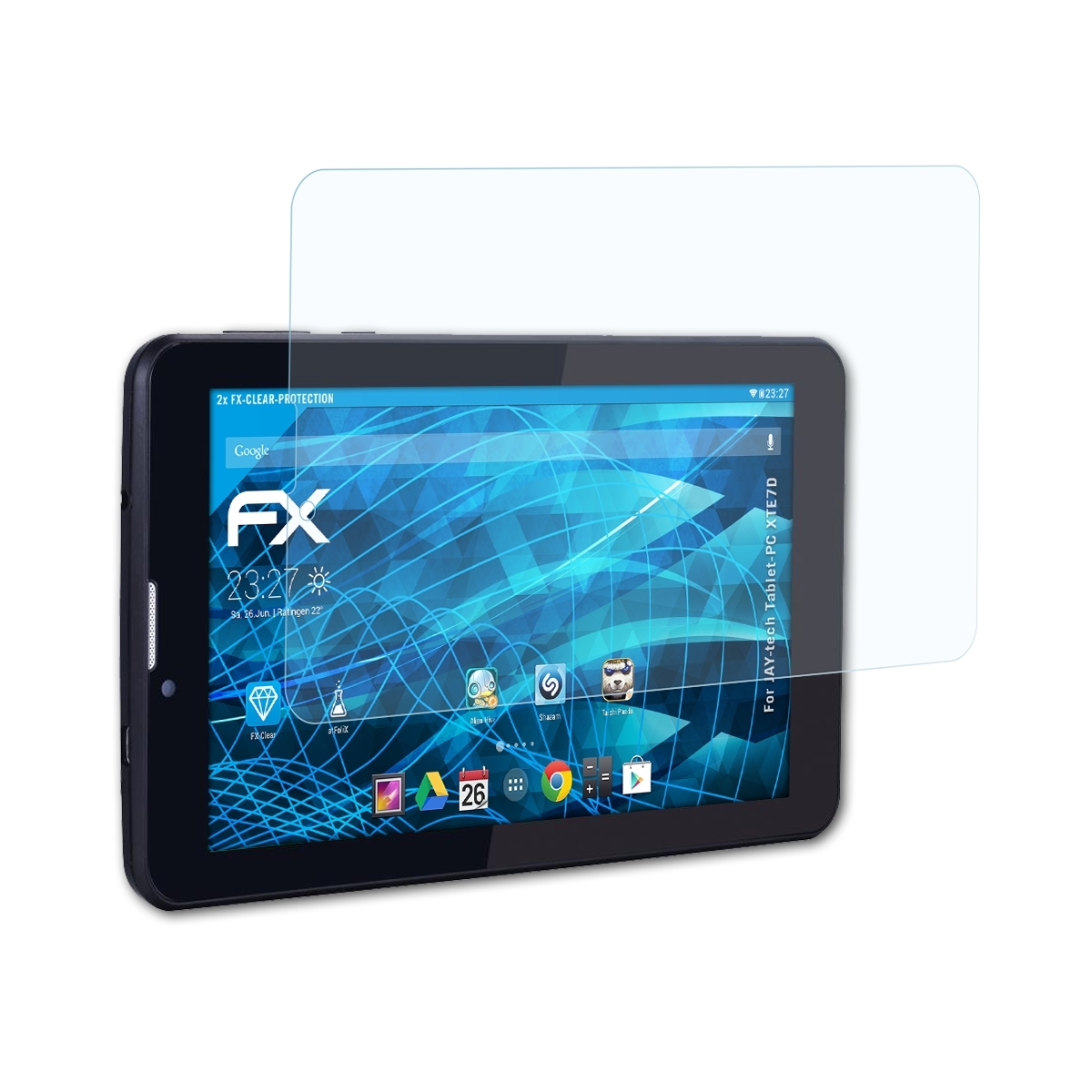 ATFOLIX 2x FX-Clear Displayschutz(für JAY-tech Tablet-PC XTE7D)
