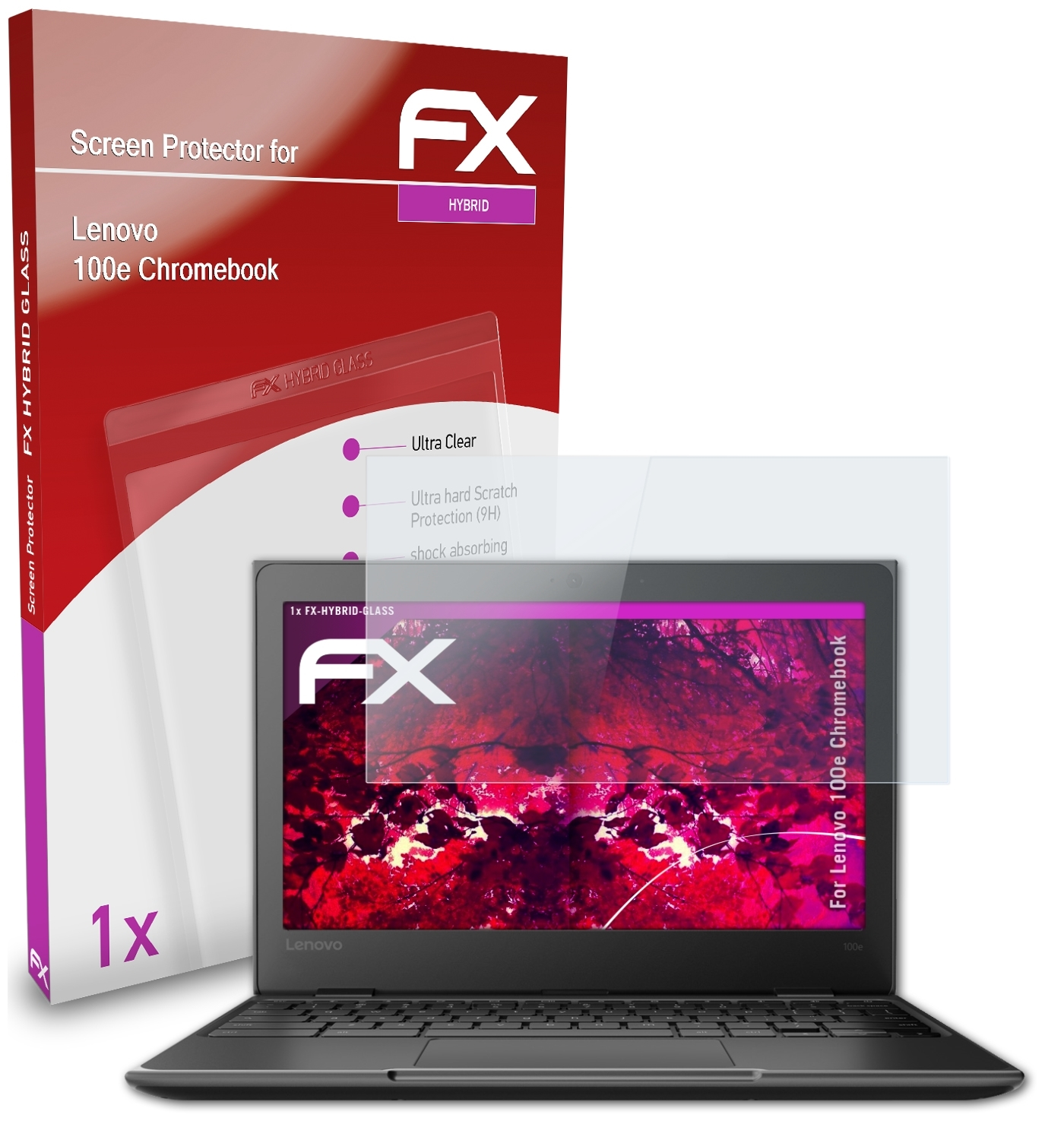 ATFOLIX FX-Hybrid-Glass 100e Lenovo Schutzglas(für Chromebook)