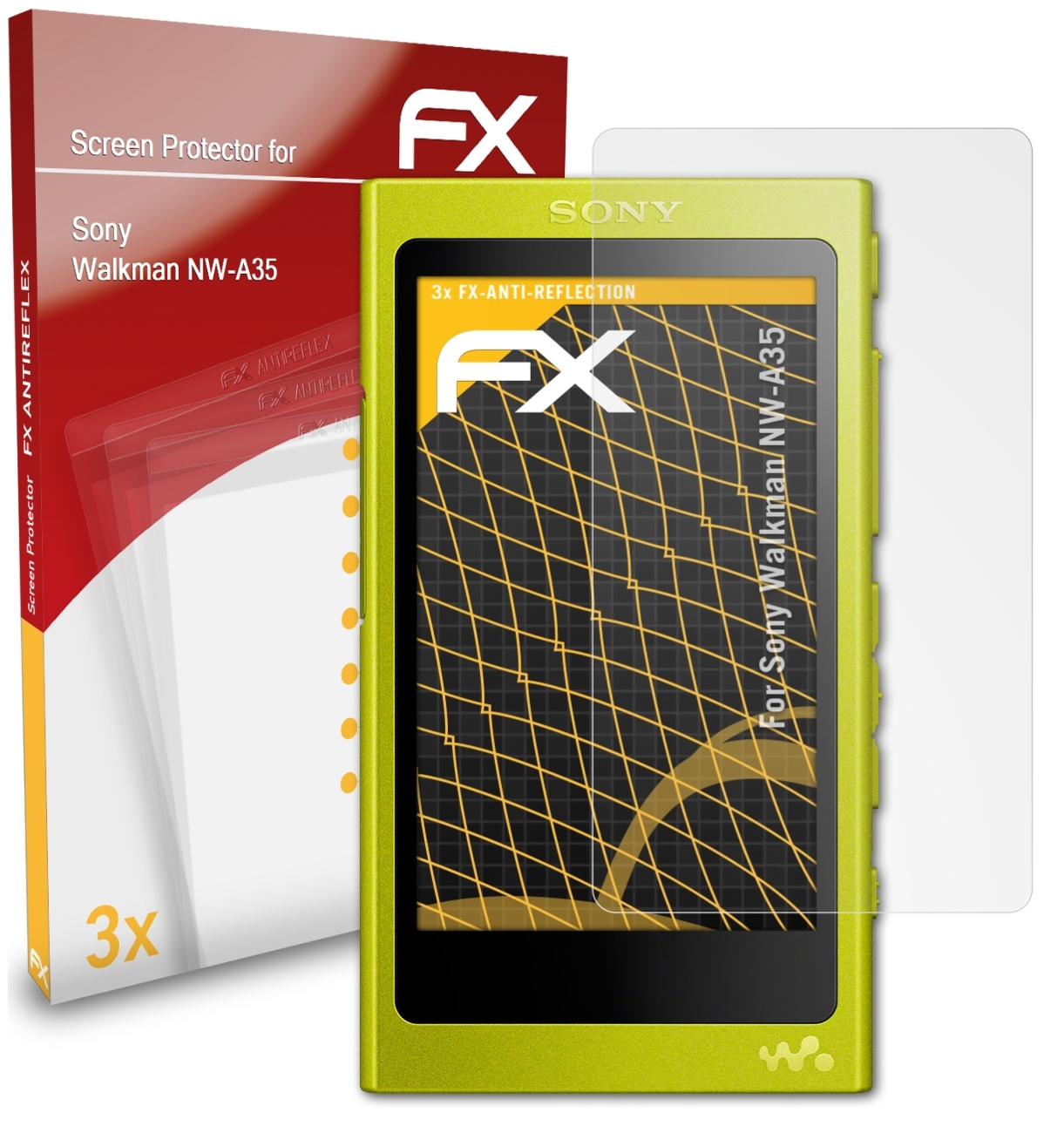 ATFOLIX 3x FX-Antireflex Displayschutz(für Sony NW-A35) Walkman