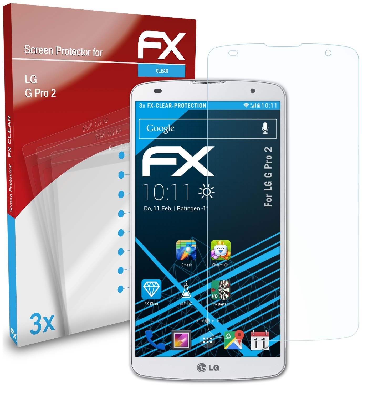 ATFOLIX LG Displayschutz(für 3x G 2) Pro FX-Clear