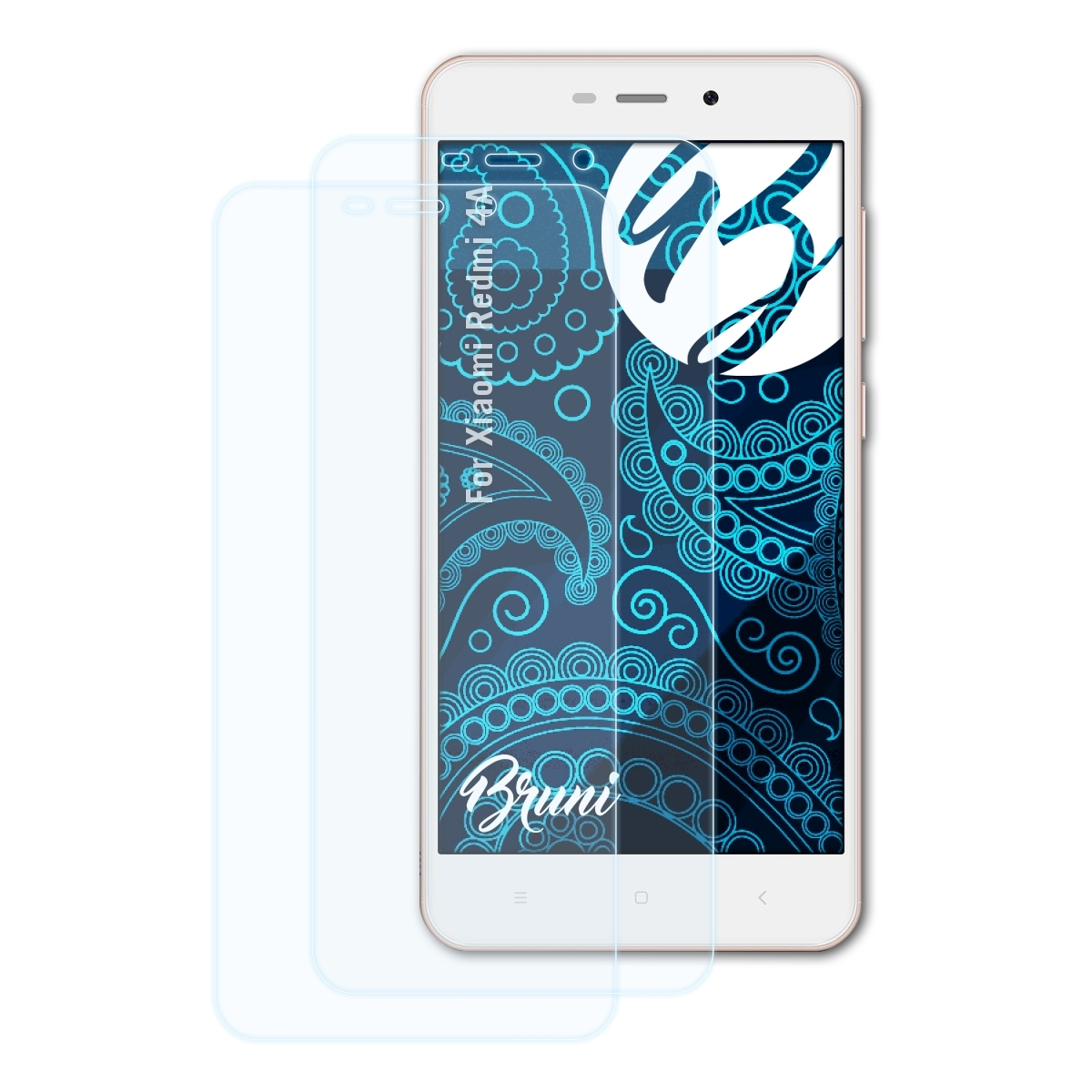 BRUNI 2x Basics-Clear Xiaomi 4A) Redmi Schutzfolie(für