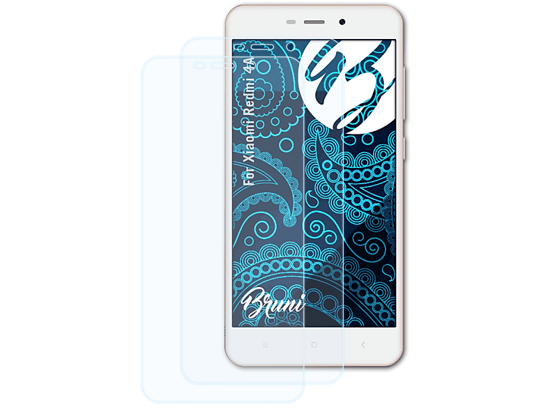 BRUNI 2x Basics-Clear Schutzfolie(für Xiaomi Redmi 4A) | Displayschutzfolien & Gläser