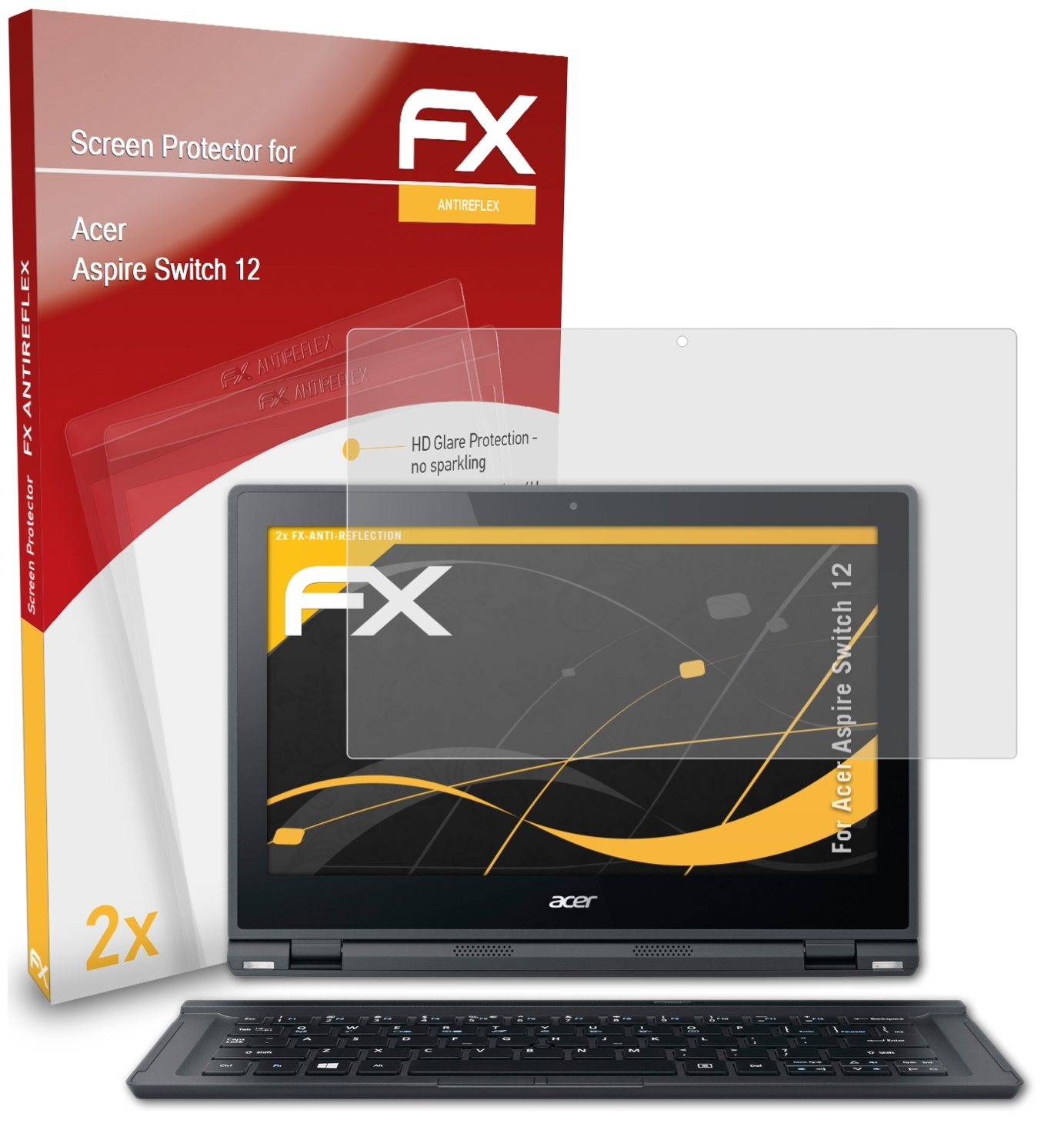 Aspire 12) Switch 2x ATFOLIX FX-Antireflex Displayschutz(für Acer