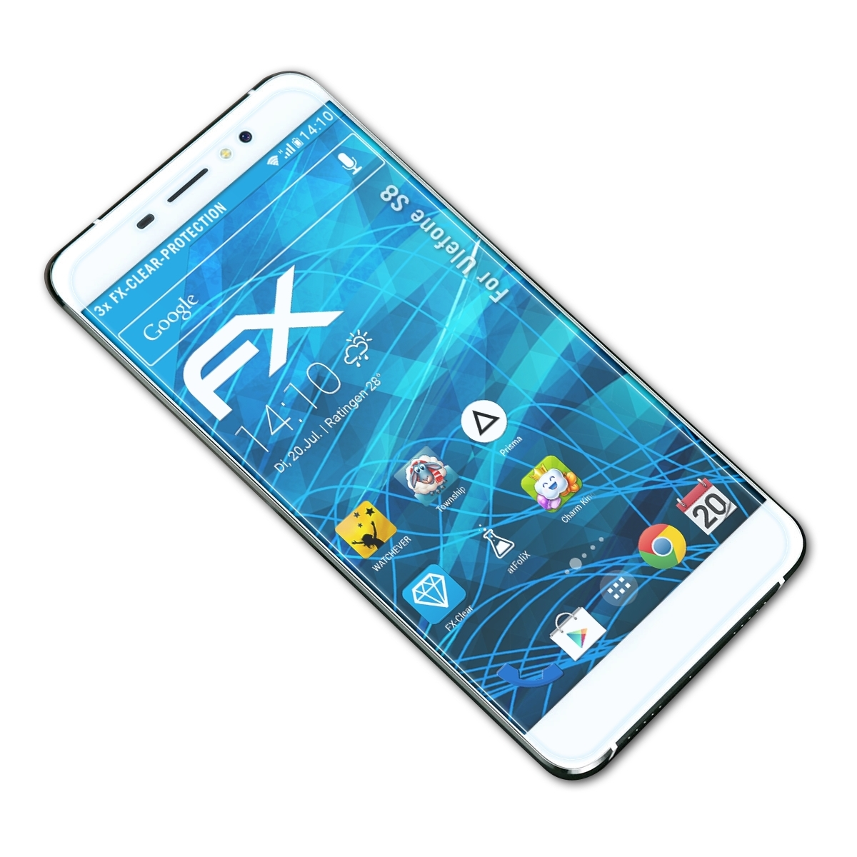 ATFOLIX 3x FX-Clear Ulefone Displayschutz(für S8)