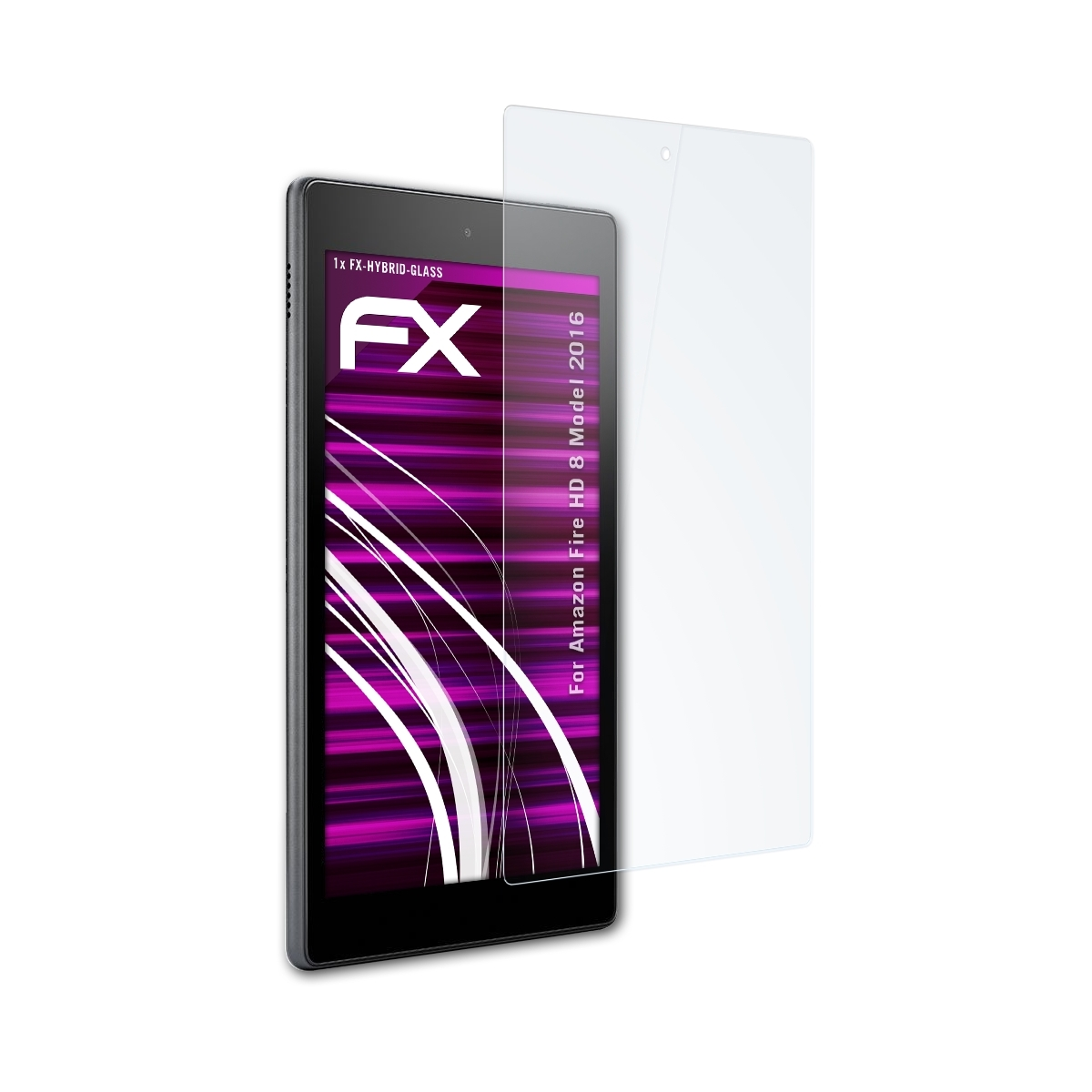 ATFOLIX FX-Hybrid-Glass Schutzglas(für Amazon 2016)) Fire HD 8 (Model