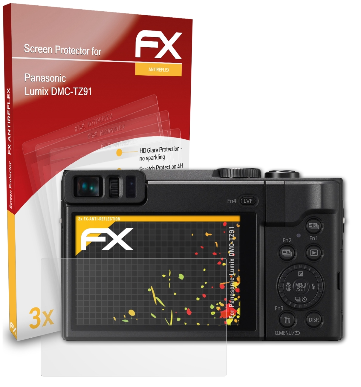 FX-Antireflex Panasonic ATFOLIX Lumix DMC-TZ91) 3x Displayschutz(für